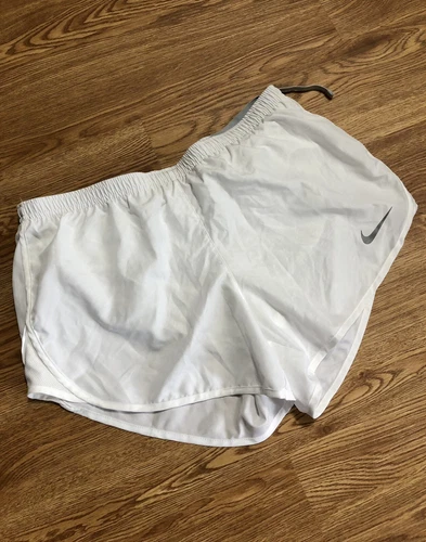 Nike Dri Fit Lined White Athletic Running Shorts Womens Medium