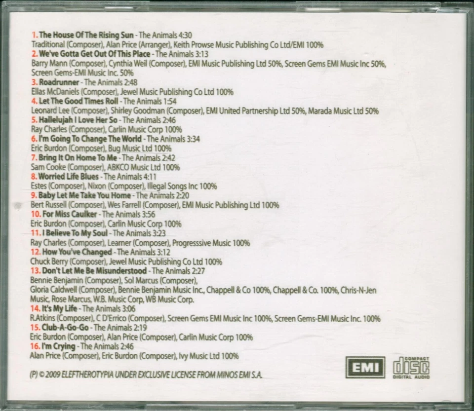 The Animals – The Most Of The Animals - 16 Songs / CD 2009 NM - Made In Greece - Image 2 of 2