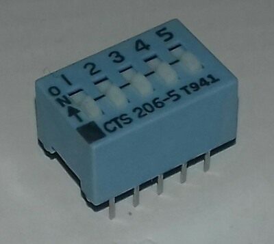 10 x DIP Switches Schalter 5fach 206-5 CTS-Corp20V 50mA DC