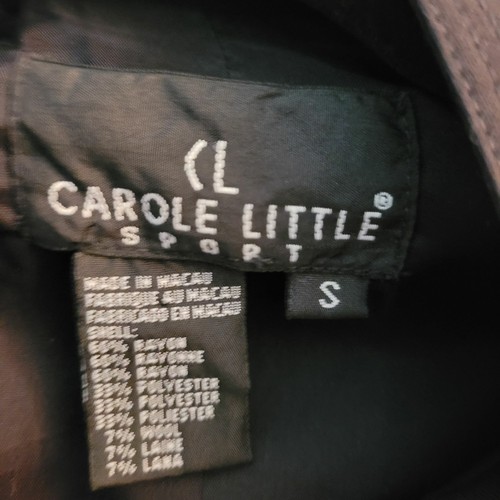 Vintage 80's Carole Little Blazer S Black Military Band Gold Button Embellished - Picture 3 of 10