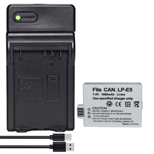 LP-E5 Battery or charger for Canon EOS 450D 500D 1000D Kiss X2 Rebel XS T1i XSi - Picture 27 of 46