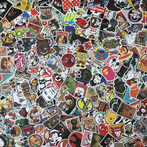 Lot 100 Random Vinyl Laptop Skateboard Stickers bomb Luggage Decals Dope Sticker - Picture 1 of 11