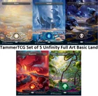 5x Unfinity Planetary Full Art Borderless Land Set EDH Magic the Gathering MTG