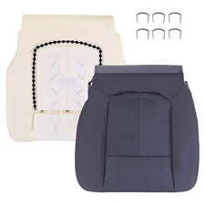 DRIVER BOTTOM SEAT COVER STEEL GRAY & Foam Cushion For FORD F-150 2011-2014