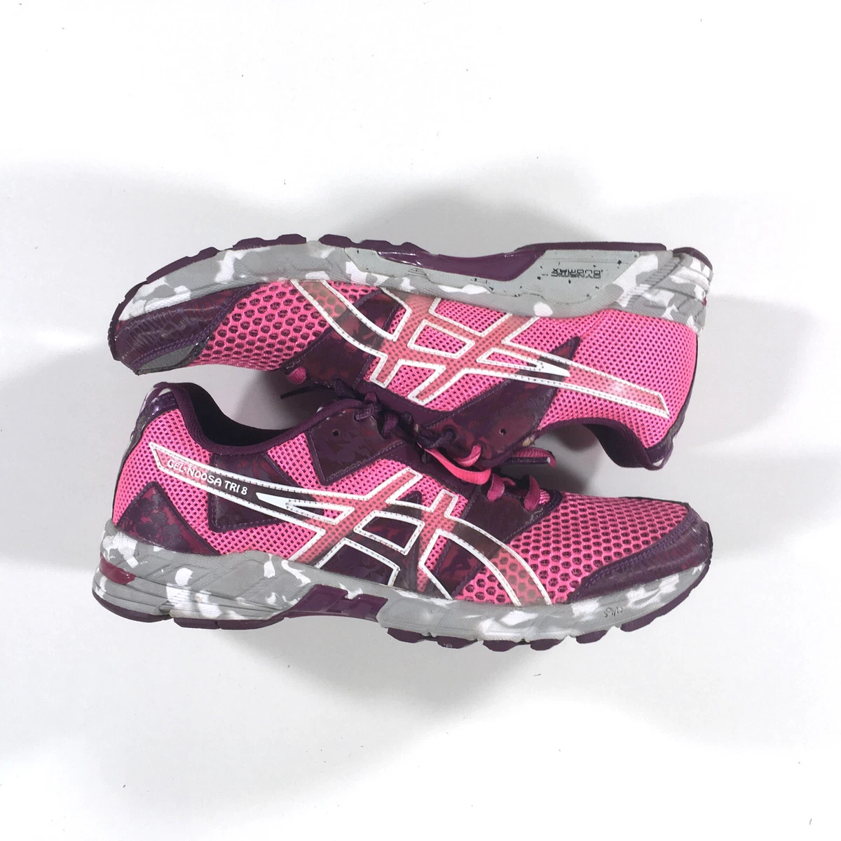 Asics Gel Noosa Tri 8 Running Shoes Womens Size 9.5 Pink Magenta T356Q