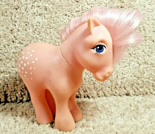 1982 Hasbro My Little Pony G1 Cotton Candy Pony With Pink White Mark Concave