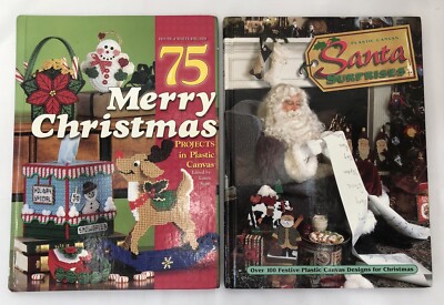 Christmas Plastic Canvas Patterns 2 Books Santa Surprises & 75 Merry Projects