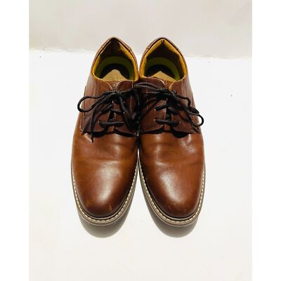Florsheim leather shoes lace up cognac brown comfy flex sole  display picture 3