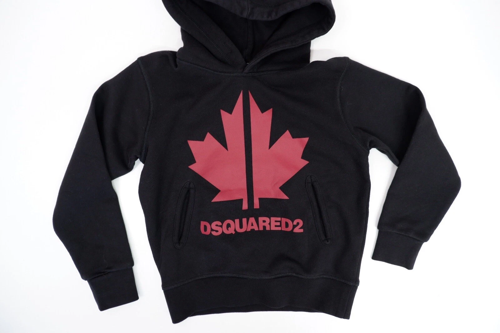 Felpa con cappuccio Dsquared2 DS2 ragazzo taglia 8 anni nera in perfette condizioni