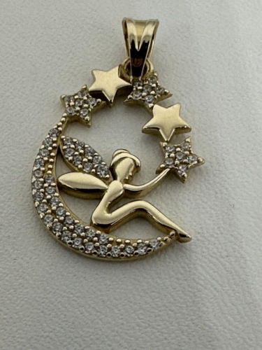 14kt.stamp y/gold(moon shape)pendant,with CZ.1.90 grams. - Picture 1 of 5