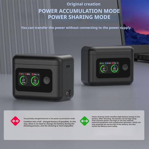 Fast Charging Hub Charger Box Dual-slot Two Bay Display Charging For Insta360 X5 - Afbeelding 10 van 16