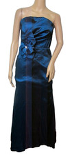 Xscape Womens Satin Strapless Sequin Ruched Bow Gown Size 6