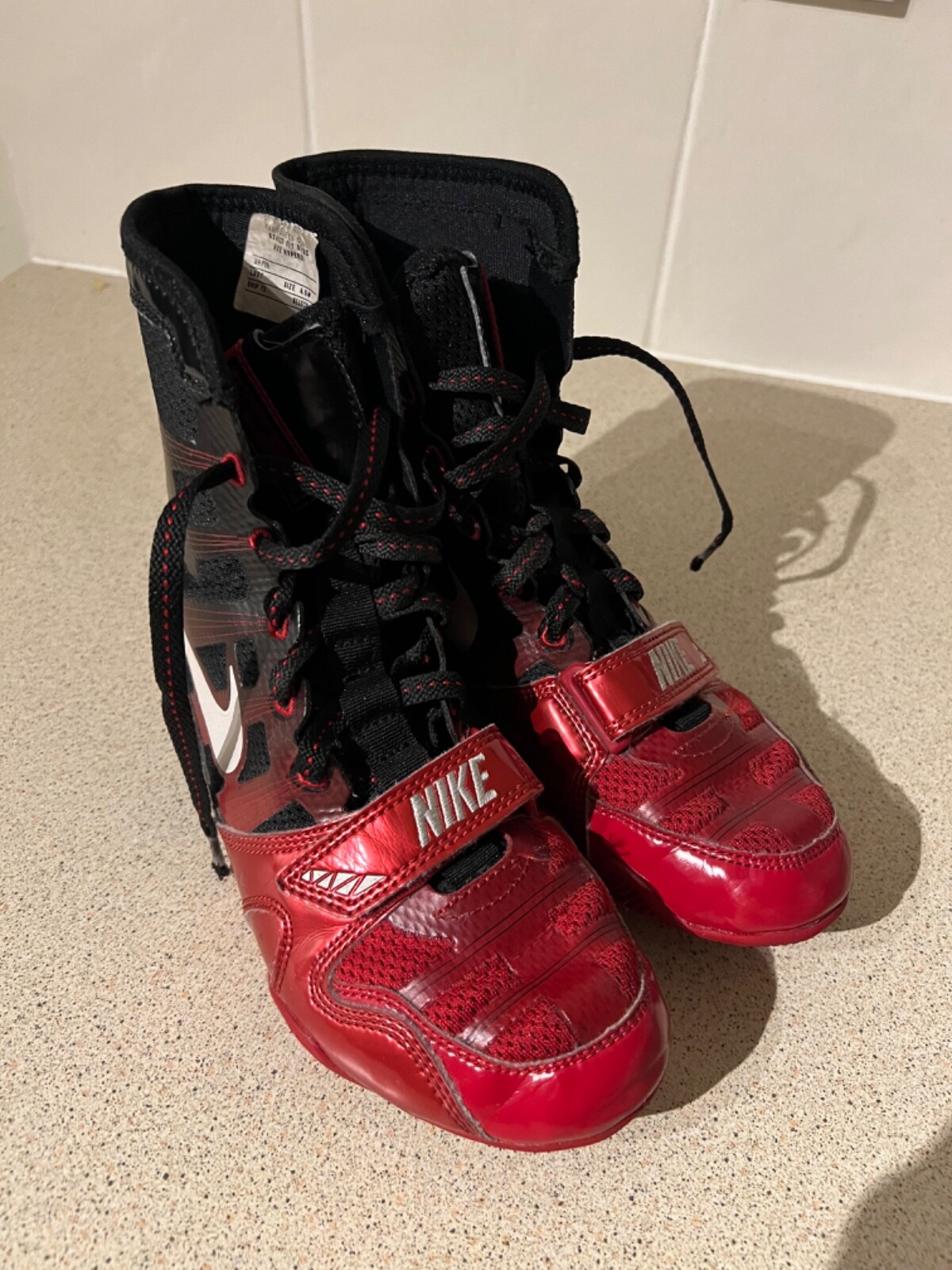 nike hyperko boxing boots size 4.5 red & black eBay