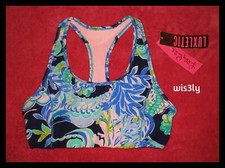 NWT Lilly Pulitzer SMALL Luxletic Teegan Sports Bra Bright Navy Sirens  Spirits