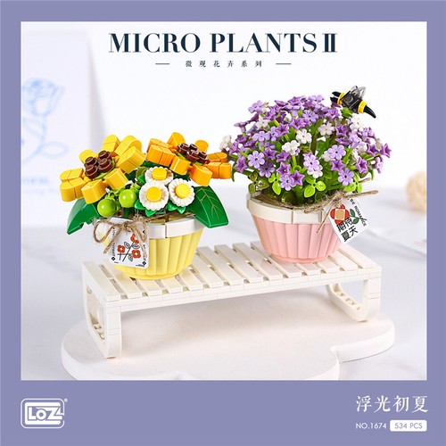 LOZ Potted Plant Flower Building Blocks 1673 1674 Decor Mini Building Bricks Toy - Picture 7 of 18