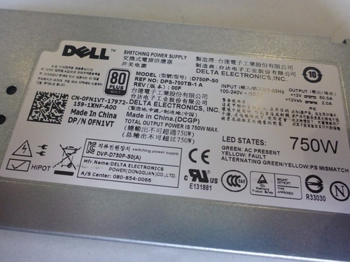 AU SELLER DELL SERVER 750W POWER SUPPLY DPS-750TB D750P-S0 PowerEdge R710 R810 - Picture 3 of 6