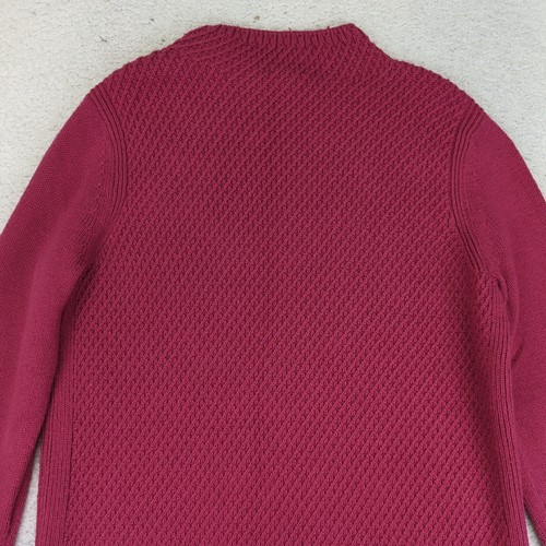 Talbots Damenpullover Medium rosa Baumwollmischung Strick Stehkragen goldene Knöpfe - Bild 5 von 9