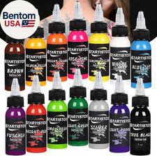 Professional Tattoo Ink Set 14 Colors 1oz Vegan Friendly Tattoo Pigment Kit