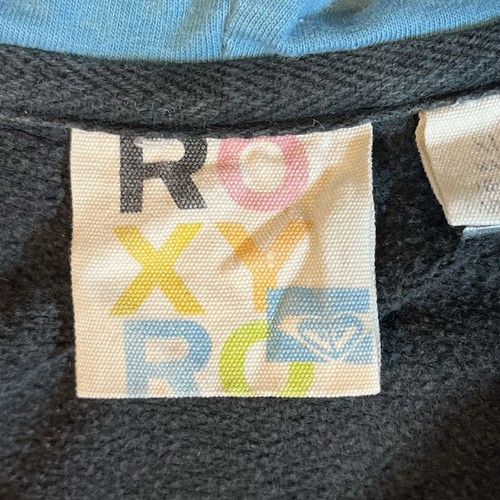 Sudadera con Capucha Roxy Cremallera Completa Adolescentes Niñas Talla XL Negra De Colección Y2K Cintura Cónica - Imagen 3 de 7