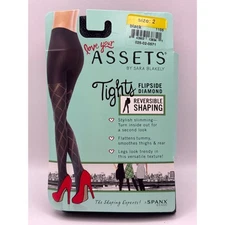 Love Your Assets by Sara Blakely Diamond Reversible Shaping Tights BRAND NEW