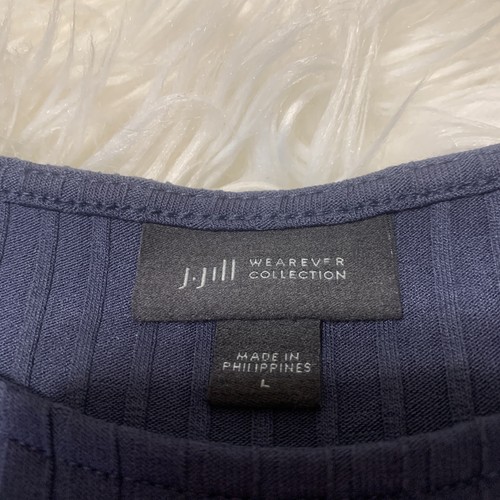 J. Jill Wearever Damen blau Strick gerippt Stretch ärmellos Tank Kleid Large - Bild 3 von 6
