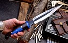 CFK IPAK Handmade D2 Custom HARPOON DAGGER Hybrid Wood Tactical Sport Knife