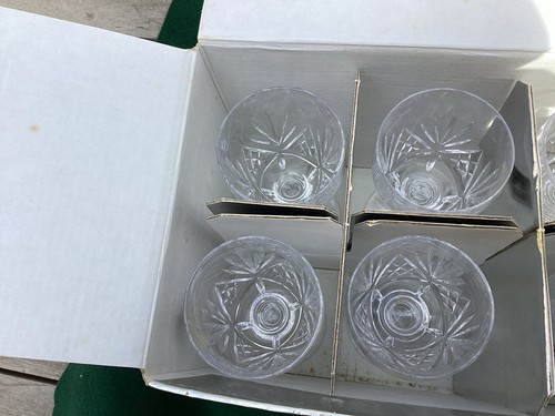 Boxed Unused Edinburgh International Hand Cut Lead Crystal Stirling 6 Red Wine G - 第 6/10 張圖片