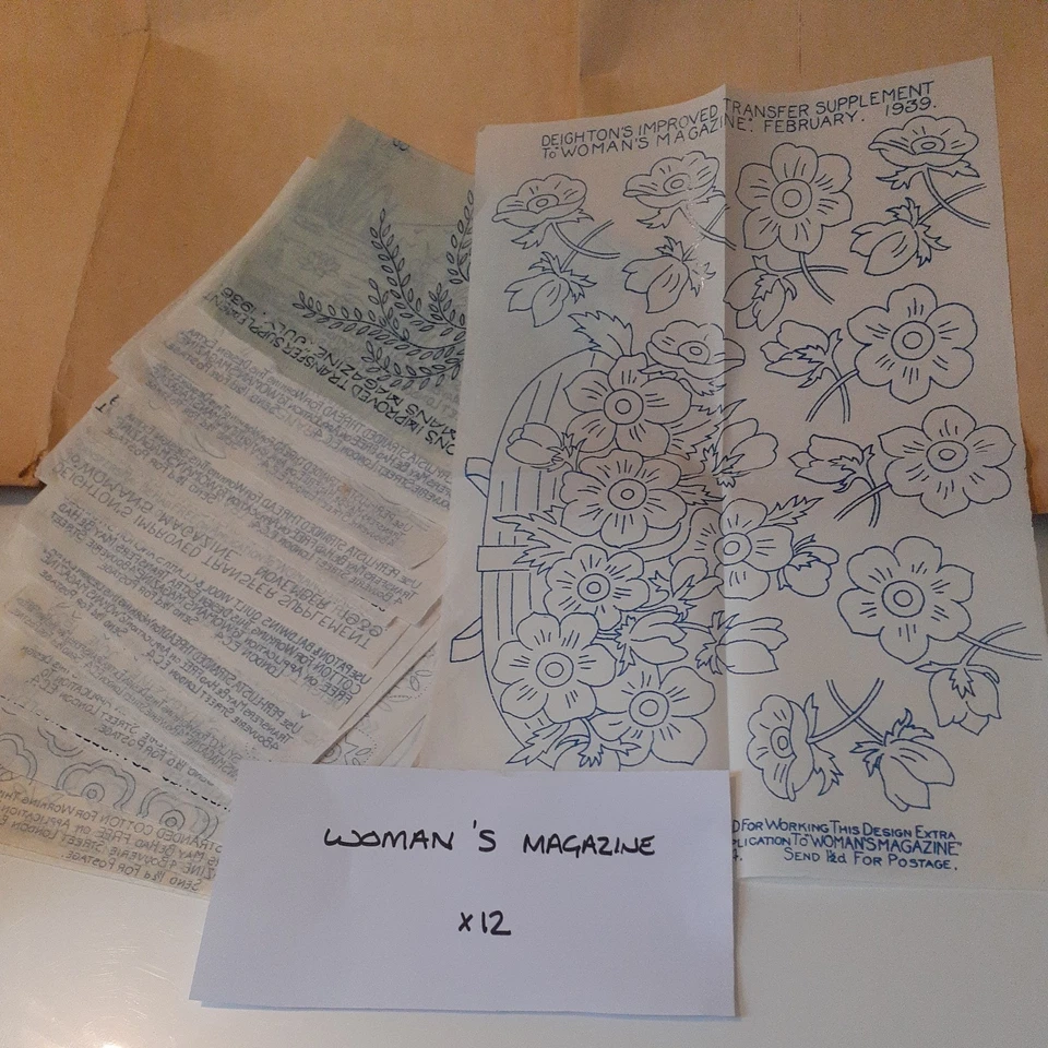 Vintage Embroidery Transfer Bundle Magazine Inserts 253x sheets - Image 3 of 4