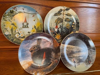 Vtg Rien Poortvliet Gnomes Four Seasons Plates 1980 choice of 4 Signed, Nbrd, /h