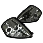 Fit 2000-2005 Mitsubishi Eclipse Dual Halo Rim Smoke Projector Headlights Lamps