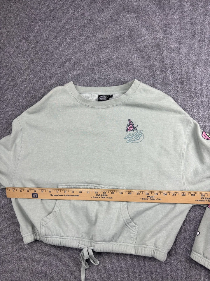 Толстовка женская Santa Cruz средний зеленый укороченный шнурок графический пуловер - Изображение 3 из 4