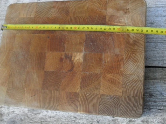 véritable billot de table , planche à découper , Art de la table , 27 x 36 cm - Photo 2/4