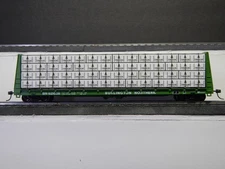 Solid Wood Wrapped Lumber Load for HO Scale 60 Foot Bulkhead Flat Car