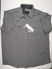 Blauer 8910 Mens 2XL 18-18.5 Reg Short Sleeve Rayon Blend Grey Heath New NWT