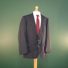 Vintage Brook Taverner Boating Blazer Mens 42R Green Blue Striped Jacket