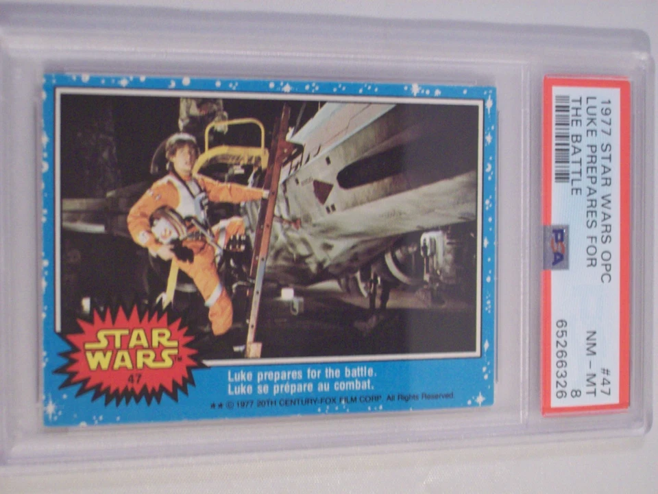 1977 O-Pee-Chee Star Wars Luke Prepares for the Battle  # 47 PSA 8 NM-MT - Image 2 of 4