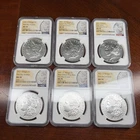 2021 Morgan & Peace Silver Dollars NGC - MS70 - 6 Coin Set P, D, S, O, CC, Peace