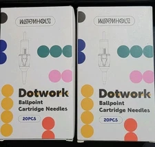 Wormhole 40PCS Ballpoint Pen Tattoo Cartridges Practice Dotwork Drawings Colored