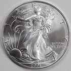 2001 American Silver Eagle (BU) - AUTHENTIC - In a Capsule to Protect It!