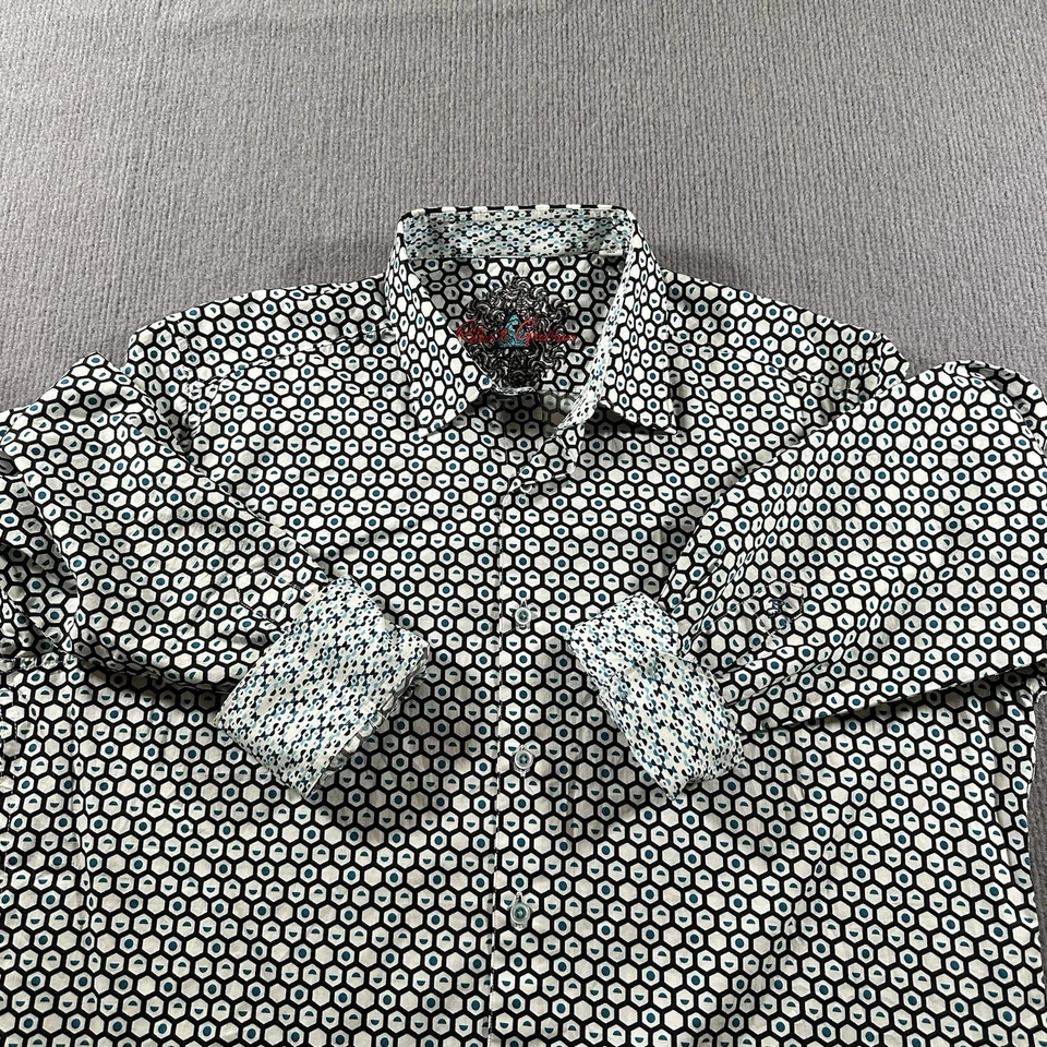 Robert Graham Shirt Mens XL Geometric Classic Fit Long Sleeve Flip Cuff EUC - Image 3 of 4