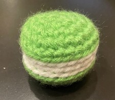 Green Macaron Handmade Crochet Cotton Dessert ~1.75 inches around