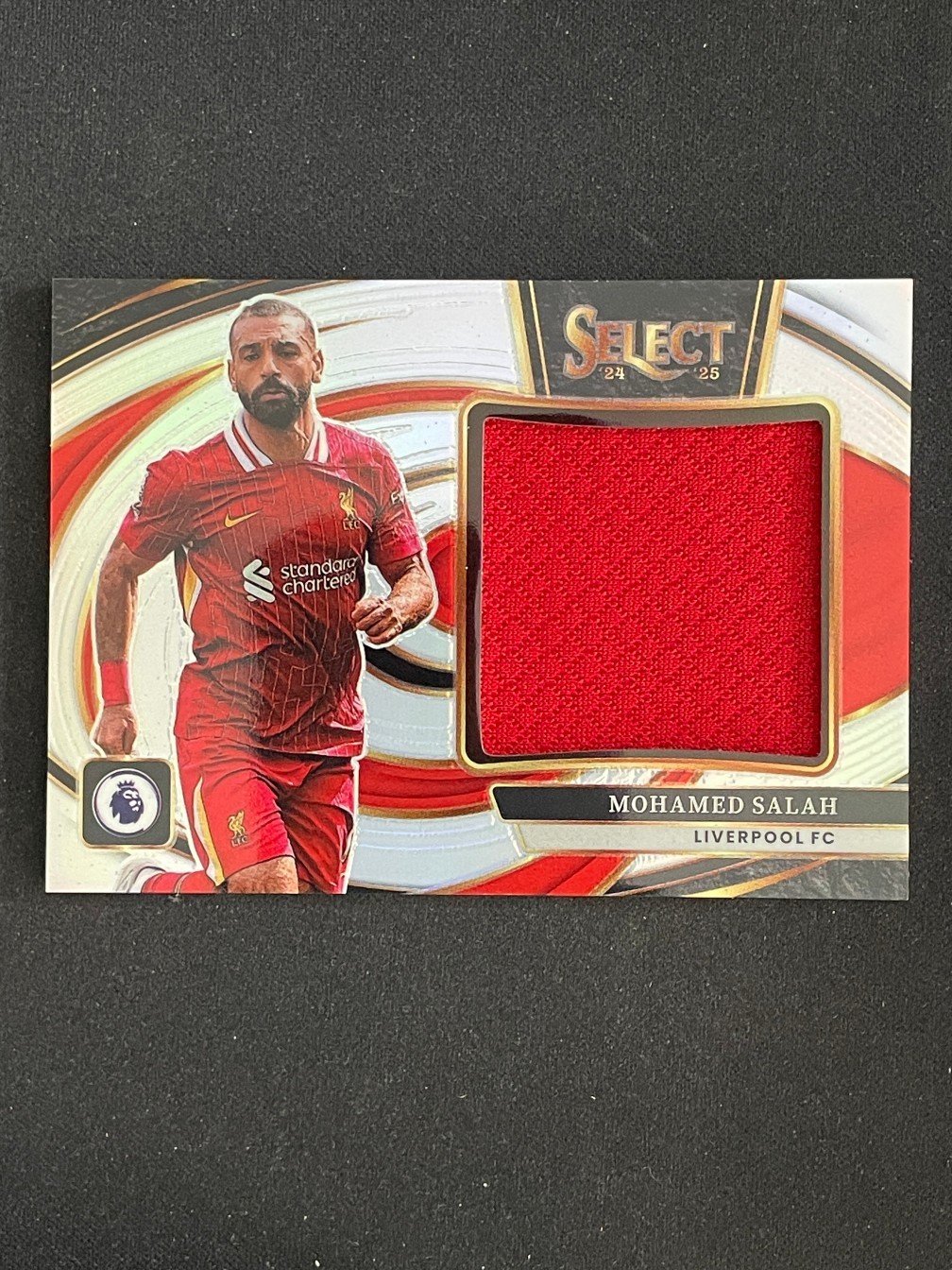 Mohamed Salah 2024-25 Panini Select EPL Jumbo Swatches Silver Prizm #JS-MS