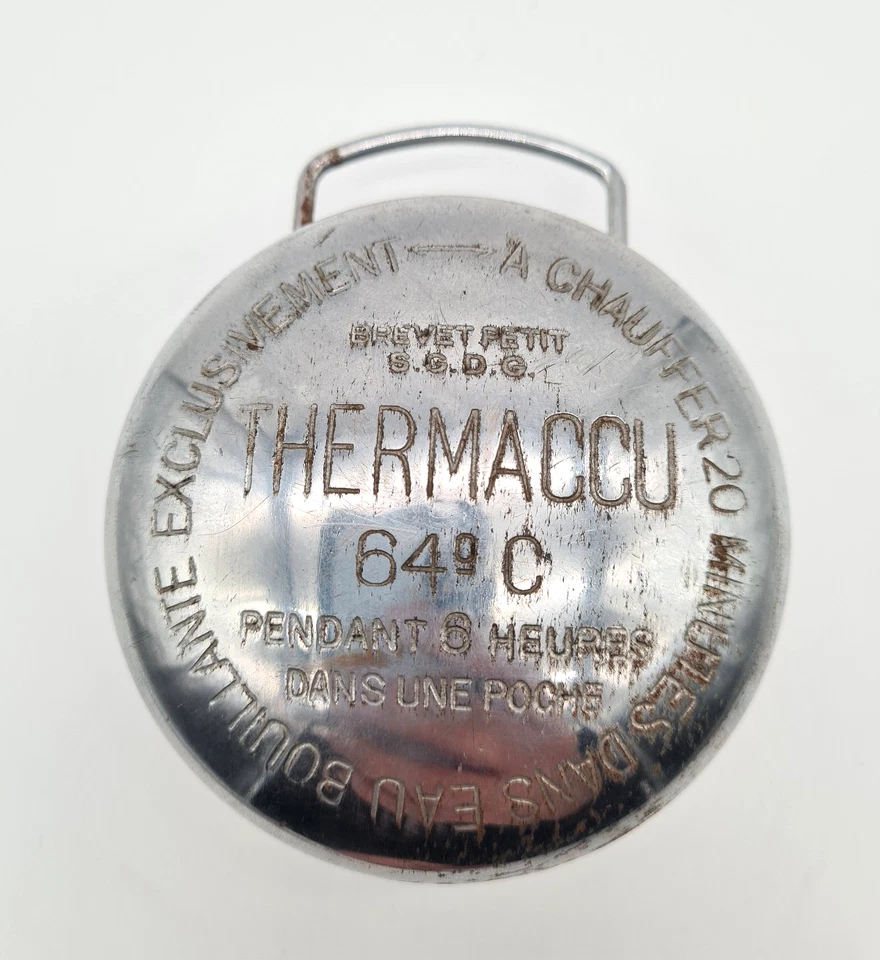 ancienne chaufferette bouillotte de poche Thermaccu en métal chromé vintage -C22 - Photo 2/4