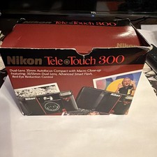 Nikon Tele Touch 300 AF Point Shoot 35mm Film Camera 35-55mm Macro Lens w/Box