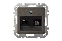 Liregus Epsilon Antennen-Computer-Steckdose 2-Fach RJ45 Kat.6 Anthrazit