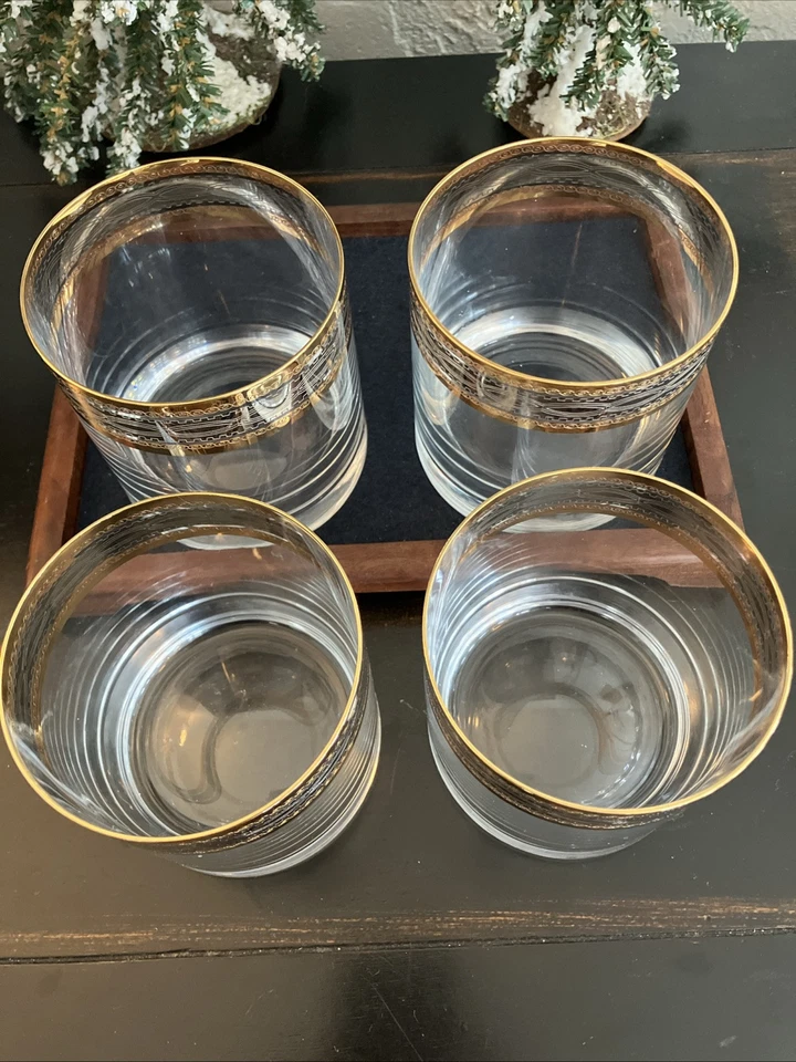 MCM Royal Gallery Low Ball Glasses made in Czech Republic Set Of 4 - Image 3 of 4