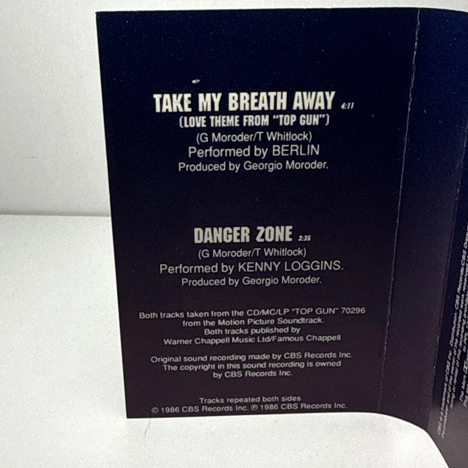 BERLIN - TAKE MY BREATH AWAY 1986 UK CASSINGLE LOVE THEME "TOP GUN" TOM CRUISE - Image 2 of 4