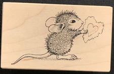 Stampa Rosa House Mouse Monica Romances Heart Rubber Stamp