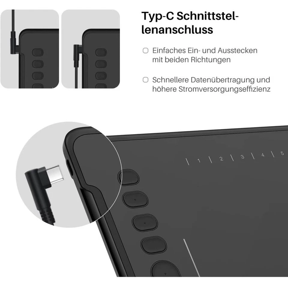 HUION Inspiroy H1161 Grafiktablett, 11x6 Zoll Zeichentablett mit 10 - Bild 4 von 4