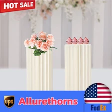 2Pcs 60cm Tall Flower Stand Cardboard Floor Vase Column Rectangular Display Rack